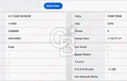 KALKANCI 2.499M2 KAT KARŞILIĞI ARSA