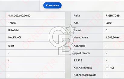 KALKANCI 2.499M2 KAT KARŞILIĞI ARSA