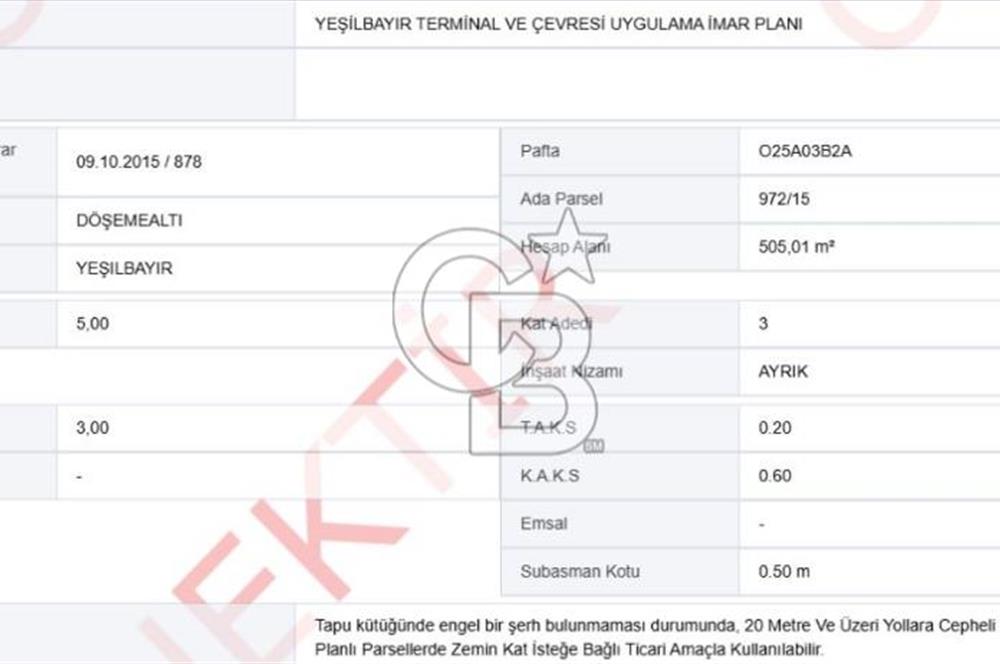 DÖŞEMEALTI YEŞİLBAYIR MAHALLESİNDE SATILIK ARSA