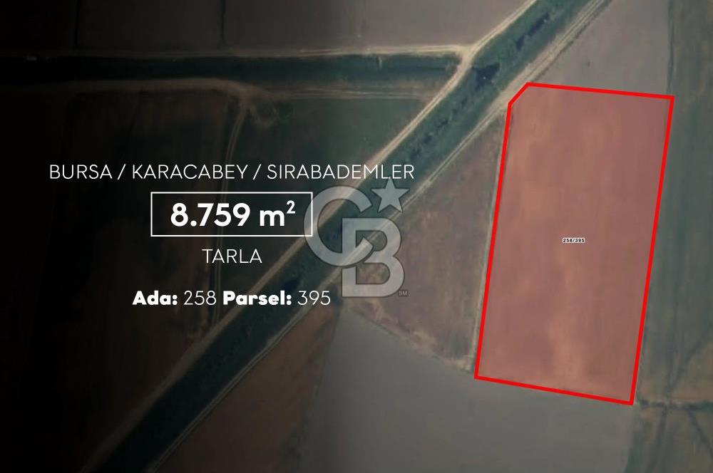 CB AMBIANCE'DAN KARACABEY/SIRABADEMLER'DE 8.579 m² TARLA