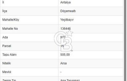 DÖŞEMEALTI YEŞİLBAYIR MAHALLESİNDE SATILIK ARSA