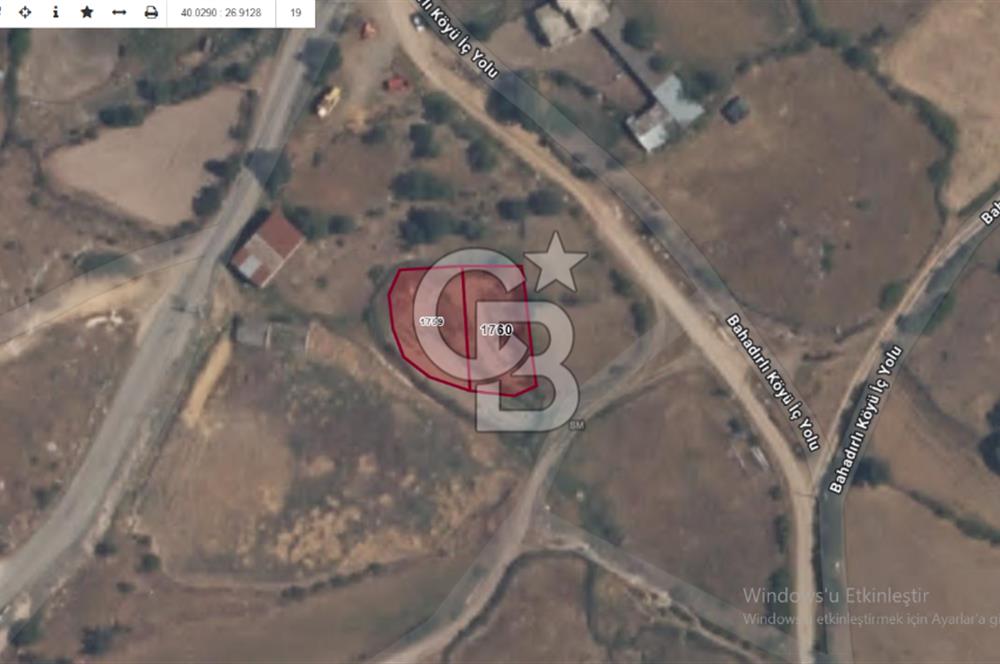 ÇANAKKALE/ÇAN/BAHADIRLI KÖYÜ 410 m² KÖY İÇİ İMARLI SATILIK ARSA