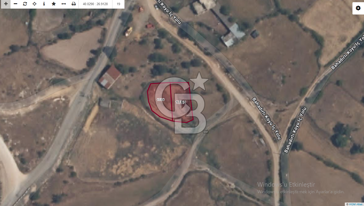 ÇANAKKALE/ÇAN/BAHADIRLI KÖYÜ 410 m² KÖY İÇİ İMARLI SATILIK ARSA