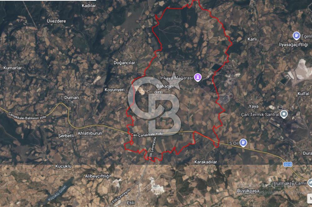 ÇANAKKALE/ÇAN/BAHADIRLI KÖYÜ 410 m² KÖY İÇİ İMARLI SATILIK ARSA