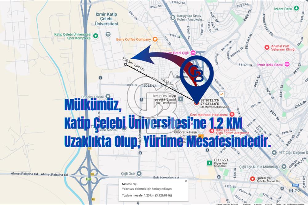 Çiğli Devlet Hastanesi Tramvay İZBAN Yakını Kiralık Eşyalı 1+1