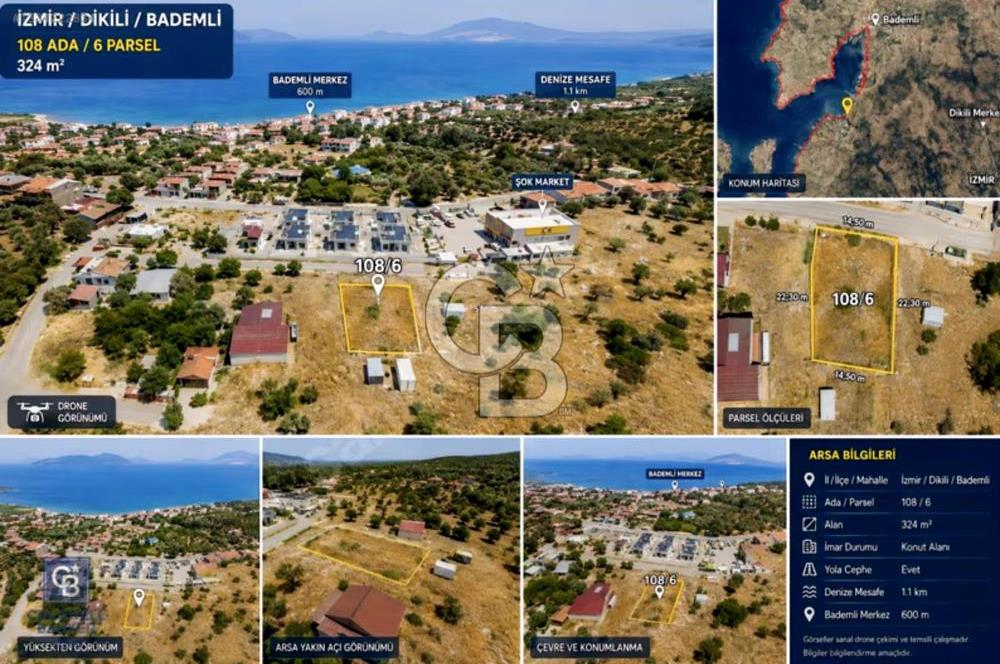 Dikili Bademli'de %15 imarlı Satılık ARSA