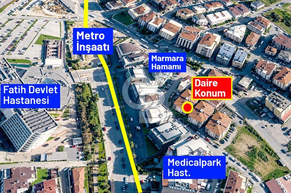 Osmanyılmazda Fatih Hast. ve Metro yakını 2+1 Geniş Daire