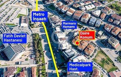 Osmanyılmazda Fatih Hast. ve Metro yakını 2+1 Geniş Daire