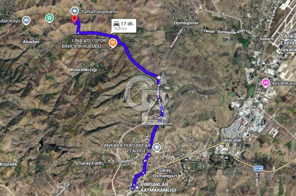 Ankara Pursaklar'da 24.480 m² Satılık Tarla - Yatırım Fırsatı