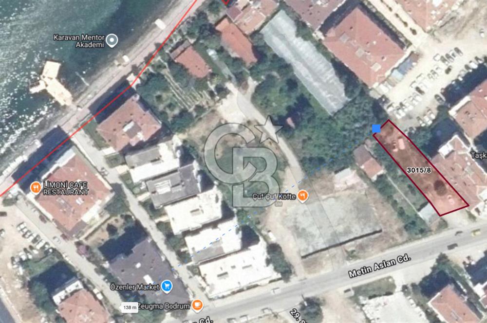 KORU'DA DENİZE 80 METRE, 571 M2 İMARLI ARAZİ(ARSA % 50 HİSSESİ)