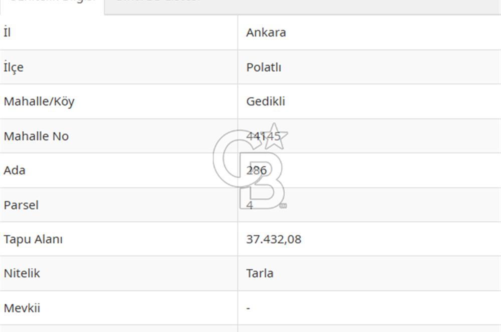 ANKARA POLATLI GEDİKLİ MAHALLESİN'DE SATILIK TARLA