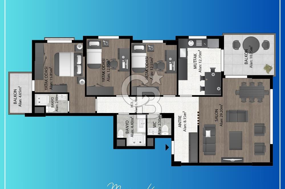 TRABZON YILDIZLI'DA SATILIK SIFIR 3+1 DAİRE