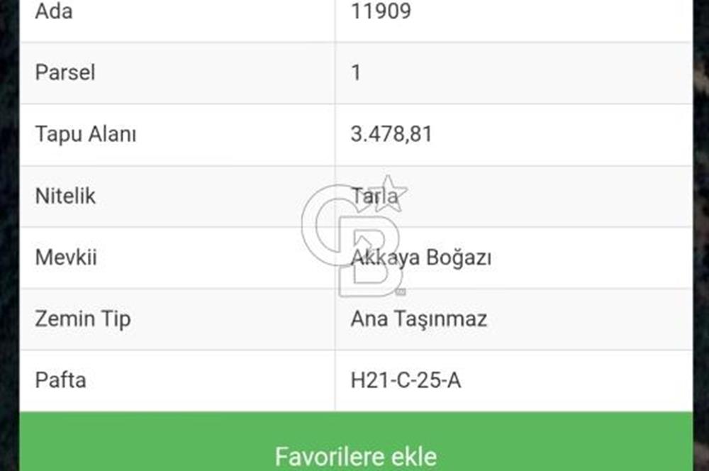 BURSA OSMANGAZİ DAĞAKÇA'DA 3.478,81 m² YATIRIMLIK TARLA