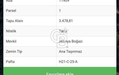 BURSA OSMANGAZİ DAĞAKÇA'DA 3.478,81 m² YATIRIMLIK TARLA