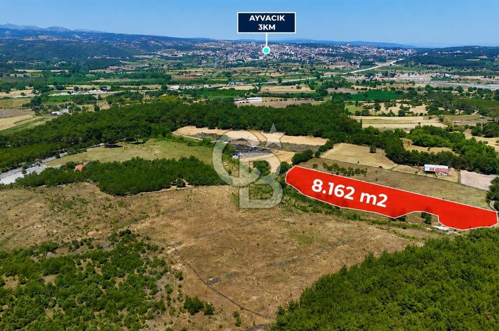 ÇANAKKALE AYVACIK SAZLI KÖYÜNDE 8.162 M² İMARLI SATILIK ARSA