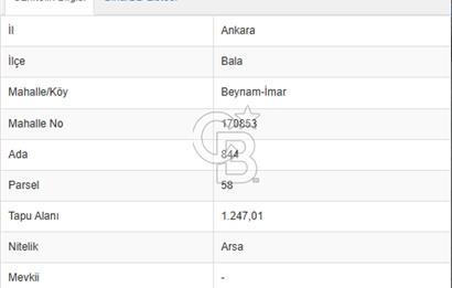 BEYNAMDA DOĞA İÇİNDE VİLLA YAPIMINA UYGUN 1.247 m² SATILIK ARSA