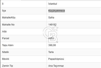 CB CLASS KÜÇÜKÇEKMECE SATILIK İMARLI ARSA | 390 m² | EMSAL: 4.20 - 1 - 368767