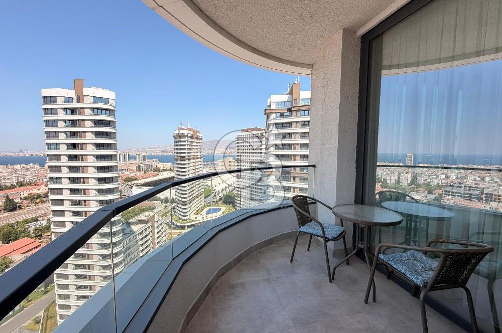 Alsancak Evora'da Full Deniz Manzaralı 1+1 Eşyalı kiralık Daire