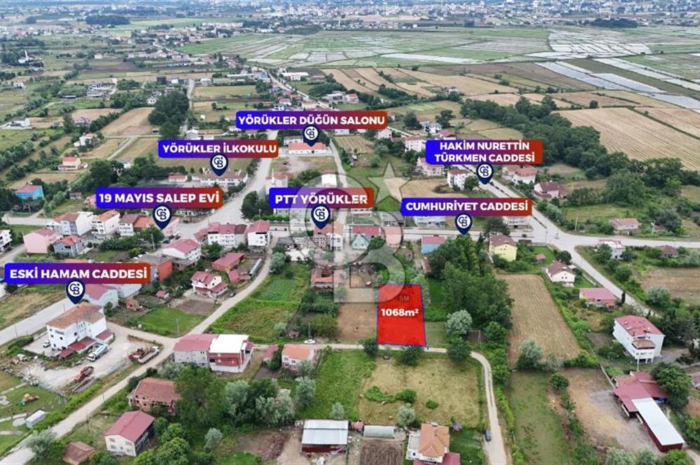YÖRÜKLER'DE SAHİLE YAKIN 1.068 m² VİLLA İMARLI ARSA