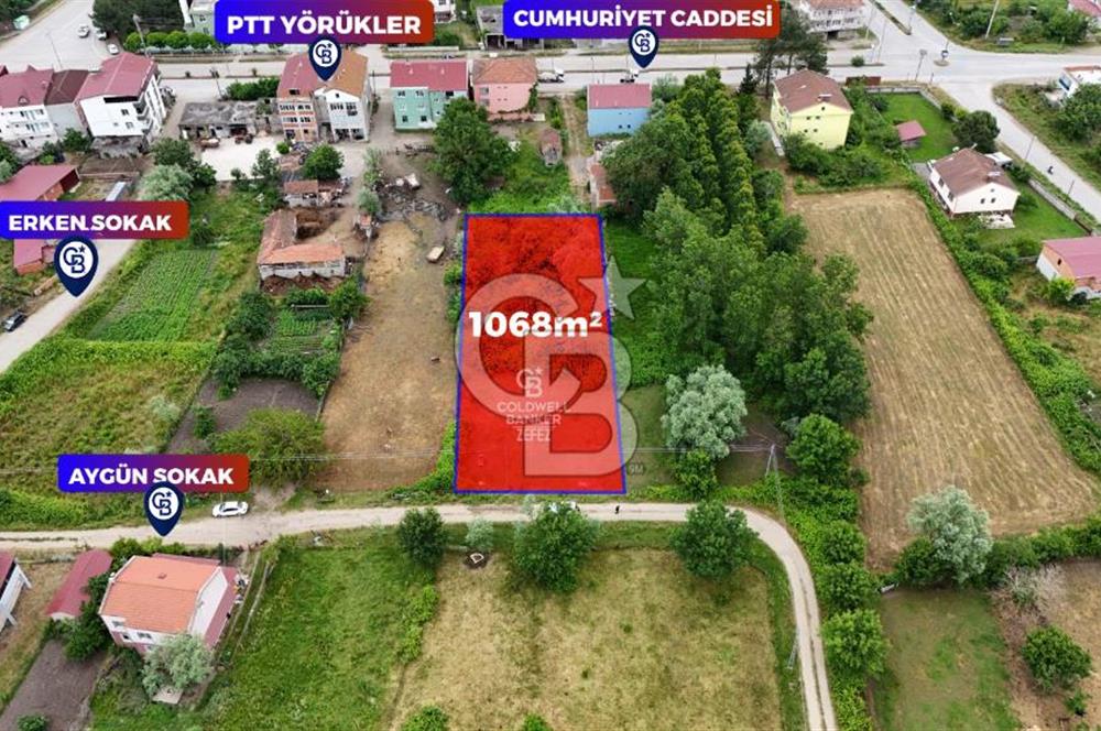 YÖRÜKLER'DE SAHİLE YAKIN 1.068 m² VİLLA İMARLI ARSA