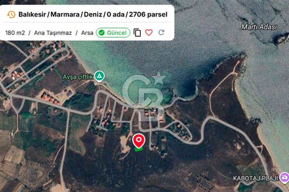 AVŞA ADASINDA DENİZE YAKIN 180m2 MUHTEŞEM KONUMLU VİLLA ARSASI