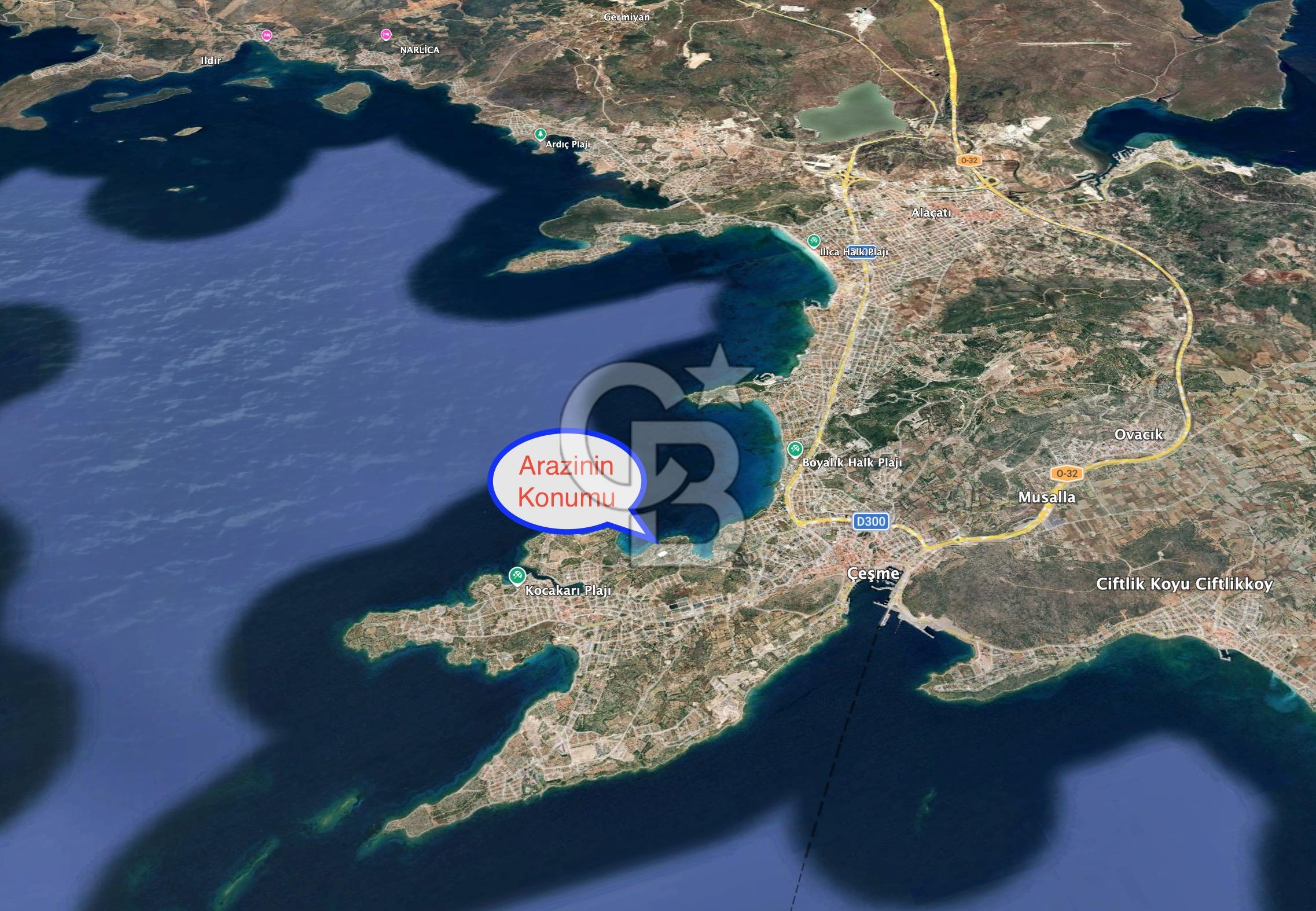 ÇEŞME'DE SATILIK 4600 M2 ARAZİ, DENİZE YÜRÜME MESAFESİNDE