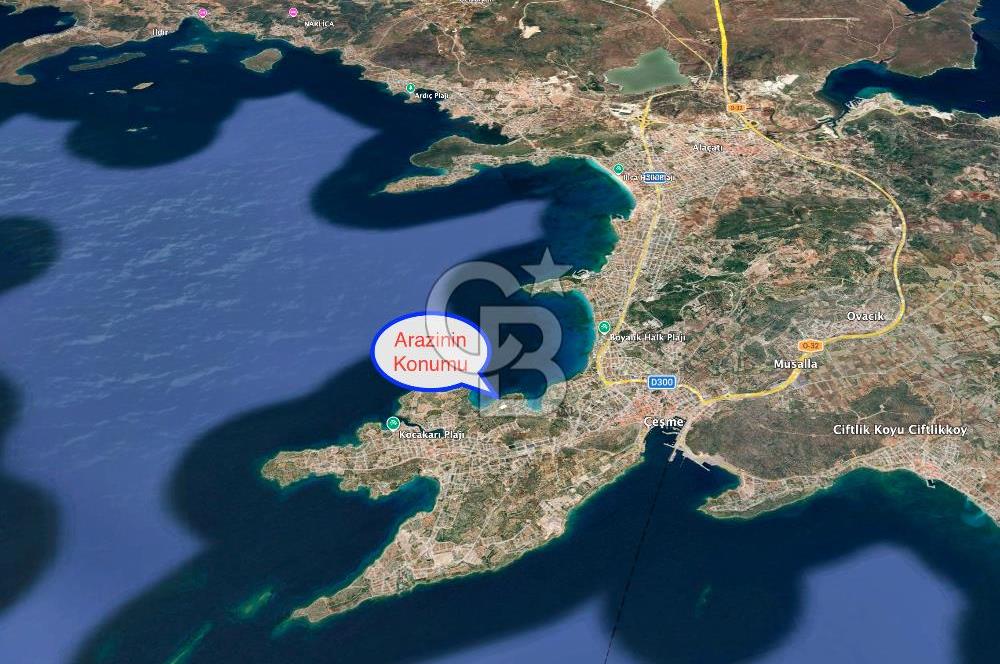 ÇEŞME'DE SATILIK 4600 M2 ARAZİ, DENİZE YÜRÜME MESAFESİNDE