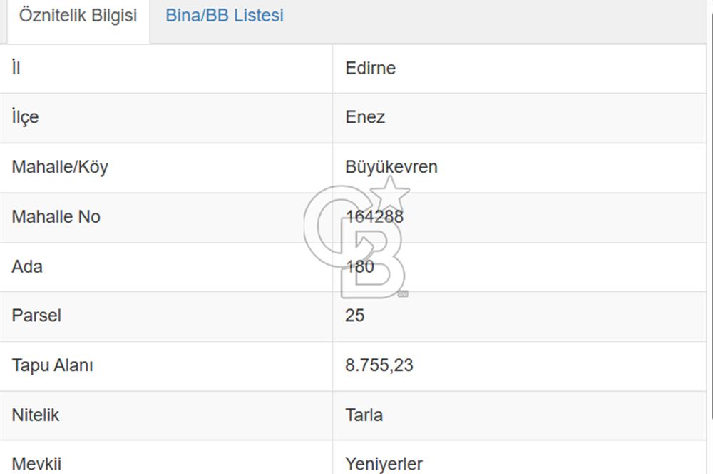 Denize yürüme mesafesinde Yeniyerler Mevkii Satılık 8755m2 Tarla