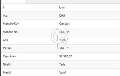 ÇANDARLI'DA SATILIK (700 m²) TARLA HİSSESİ