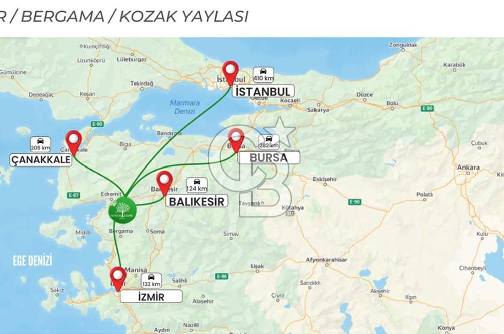 BERGAMA KOZAK YAYLASINDA 200 m2 SATILIK YAŞAM VE YATIRIM BAHÇESİ
