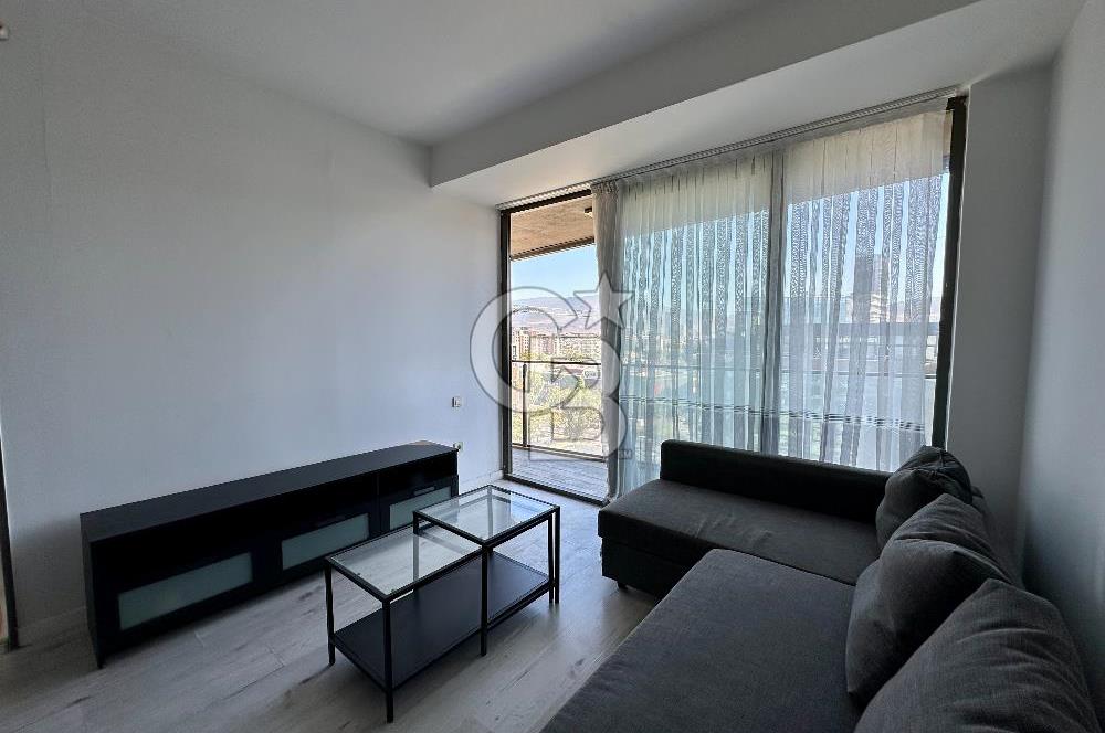 Ontan Bayraklı'da Kiralık Eşyalı Cadde Cepheli Ferah 1+1 Daire
