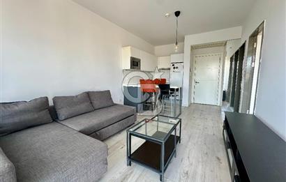 Ontan Bayraklı'da Kiralık Eşyalı Cadde Cepheli Ferah 1+1 Daire