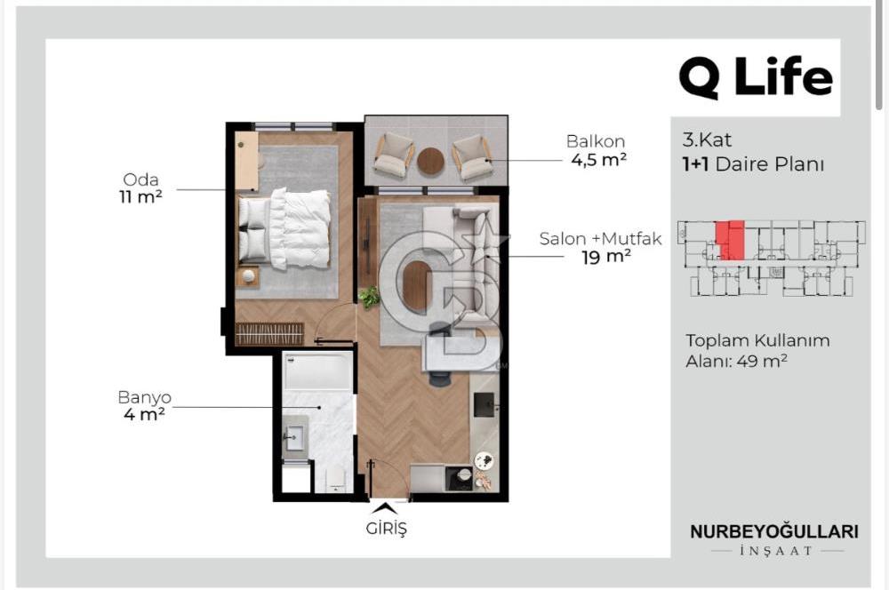 SEFERİHİSAR DEVLET HASTANESİ KARŞISI LÜKS SIFIR 1+1 DAİRE