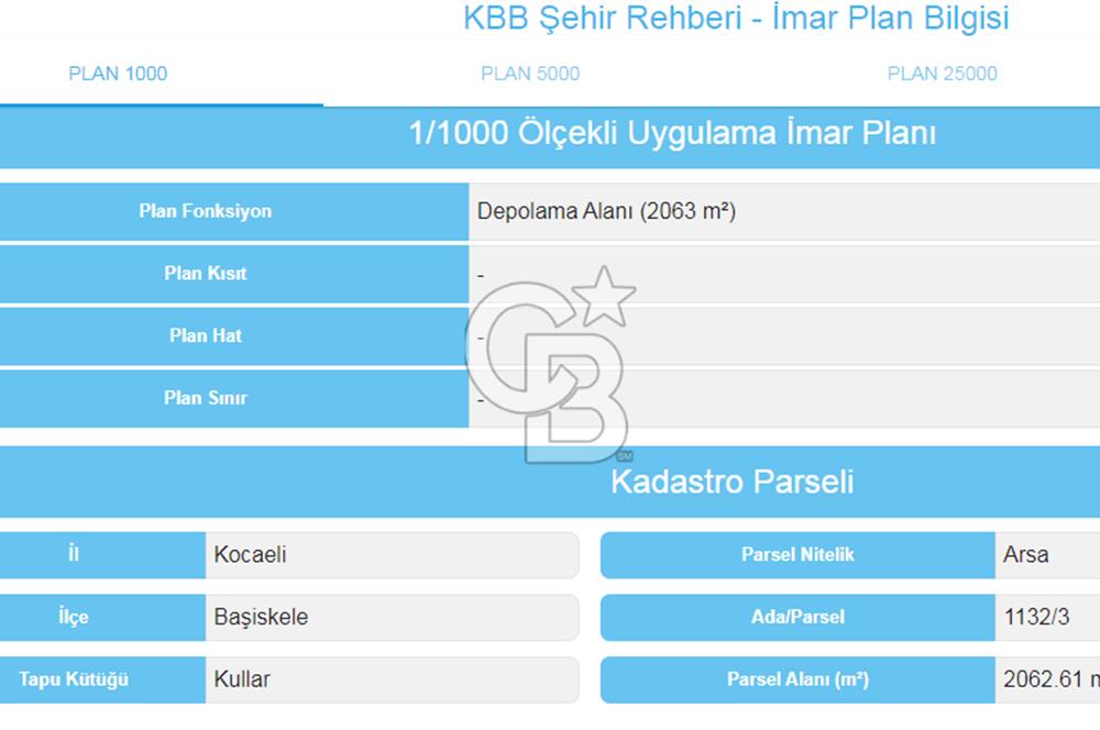 BAŞİSKELE KULLAR'DA SATILIK 2.062 M² DEPOLAMA ALANI | 0.80 EMSAL