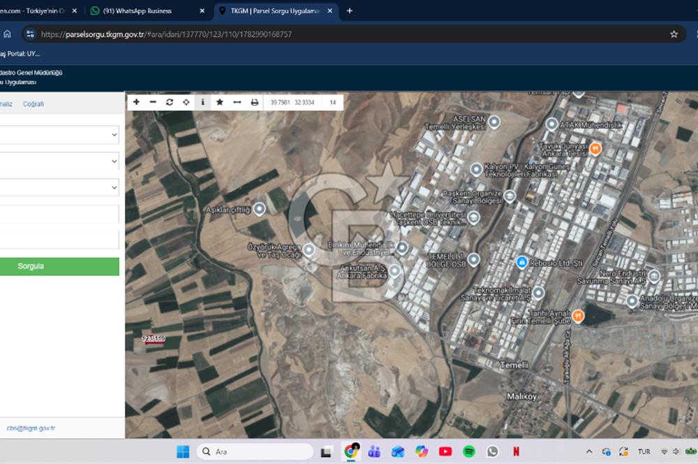 Temelli Bacı'da SATILIK hisseli 3096m2 TARLA