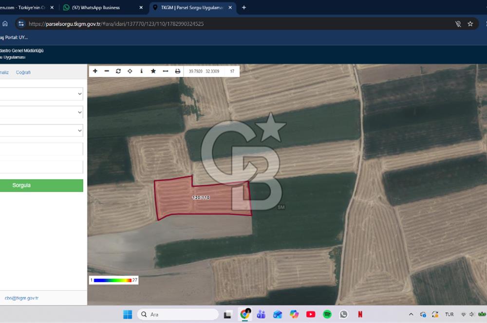 Temelli Bacı'da SATILIK hisseli 3096m2 TARLA