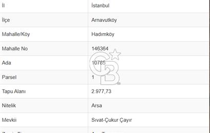 HADIMKÖY'DE 2.978 M² VİLLA İMARLI SATILIK ARSA