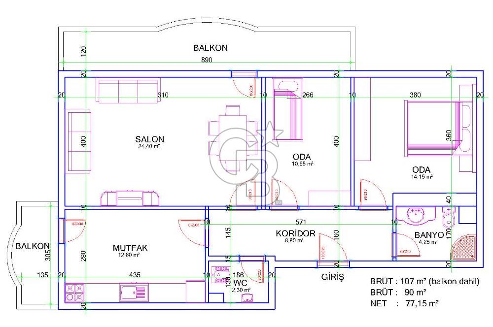 KATILIM FİRMALARINA UYGUN ADNAN MENDERES'DE 2+1 SATILIK DAİRE