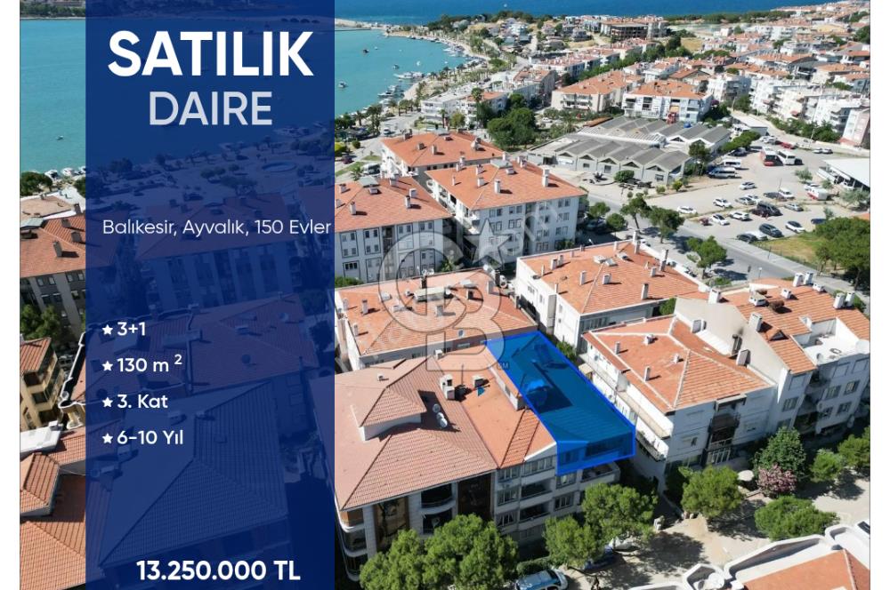 AYVALIK 150 EVLER MAH. MERKEZİ KONUM SATILIK 3+1 DAİRE