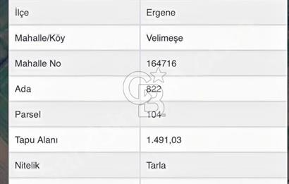 Tekirdağ Velimeşe’de Satılık Tarla