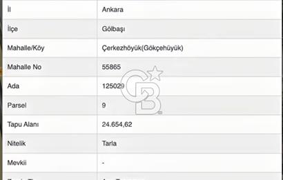 GÖLBAŞI GÖKÇEHÜYÜK'TE O21 OTOYOLUNA CEPHE ARAZİ (RIZA-İ TAKSİM)
