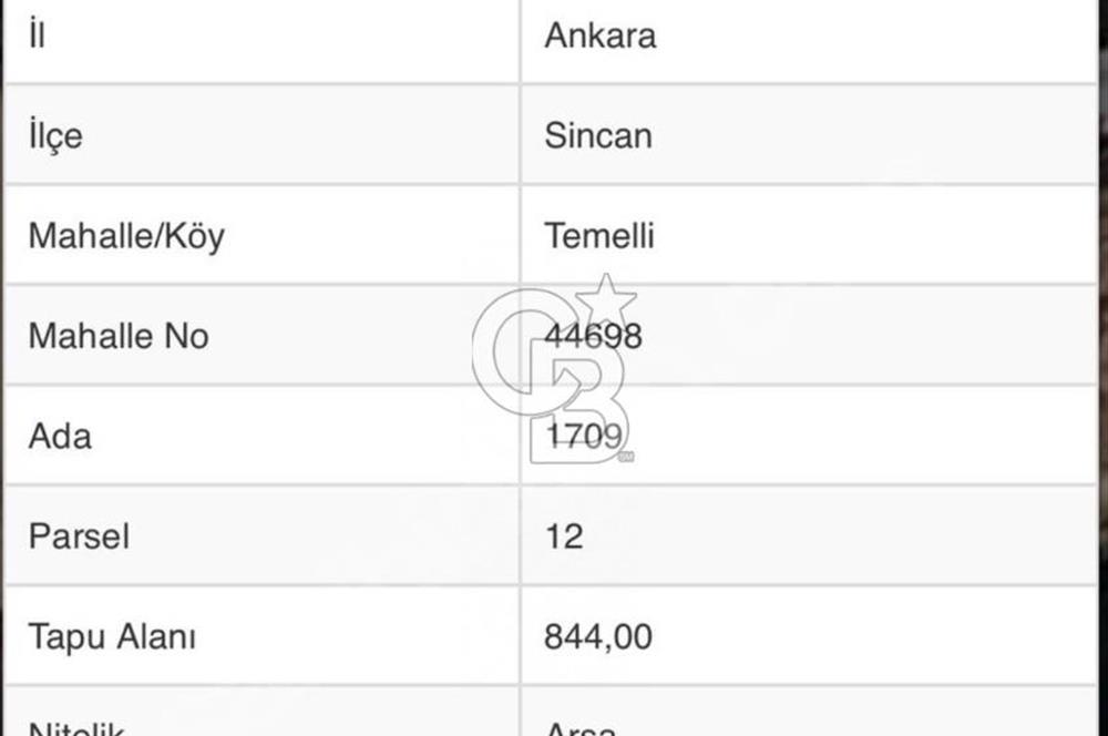 Temelli Yenihisar'da 844 m² Satılık Müstakil Villa Arsası