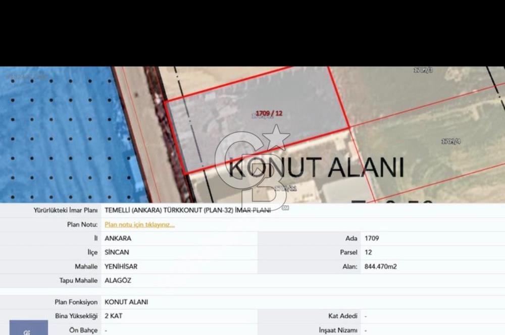 Temelli Yenihisar'da 844 m² Satılık Müstakil Villa Arsası