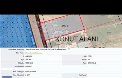 Temelli Yenihisar'da 844 m² Satılık Müstakil Villa Arsası