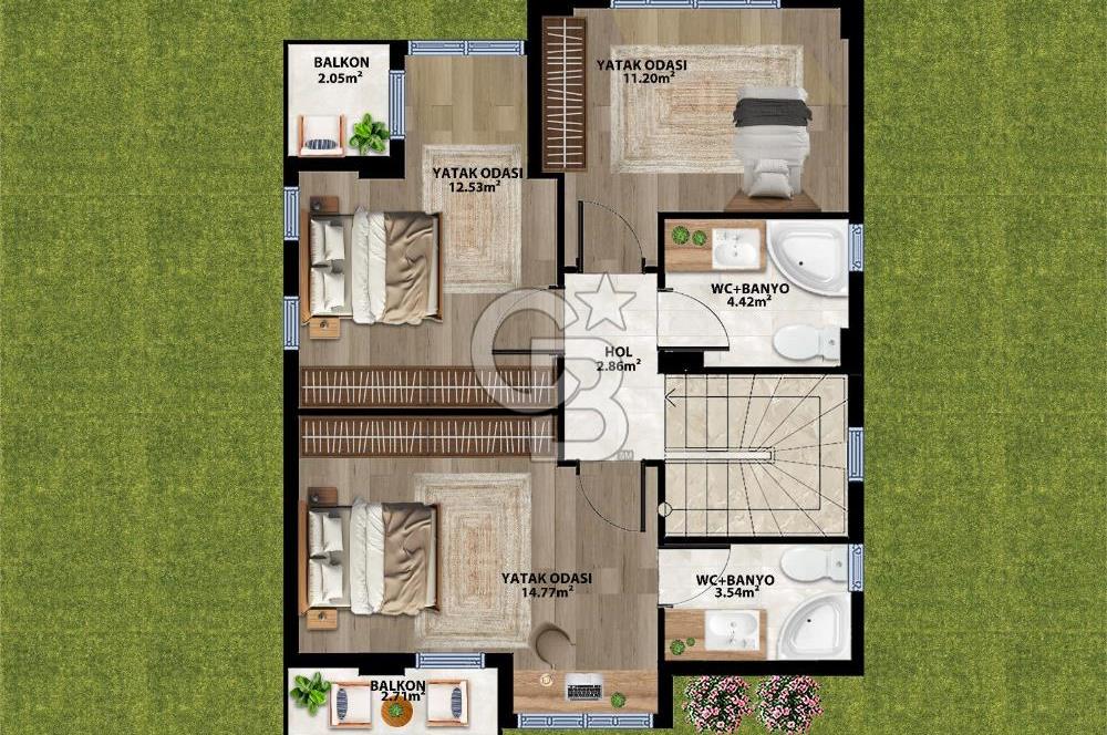 EVONADAN EMİRALEMDE MÜSTAKİL OTOPARK, BAHÇELİ SİTE İÇİ 3+1 VİLLA