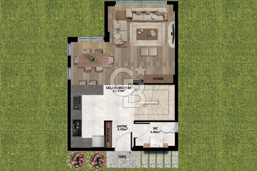 EVONADAN EMİRALEMDE MÜSTAKİL OTOPARK, BAHÇELİ SİTE İÇİ 3+1 VİLLA
