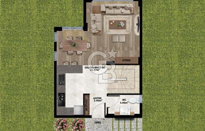 EVONADAN EMİRALEMDE MÜSTAKİL OTOPARK, BAHÇELİ SİTE İÇİ 3+1 VİLLA