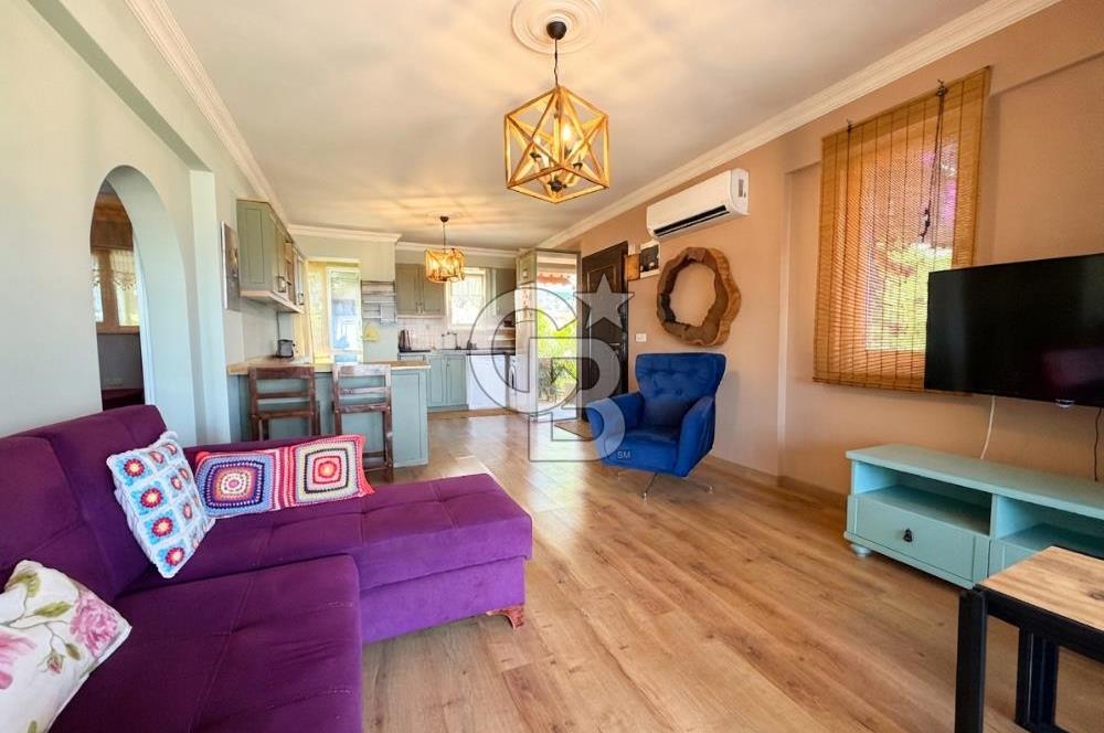 Bodrum Boğaziçi, Satılık, Eşyalı, 2+1 Geniş Bahçe Katı daire