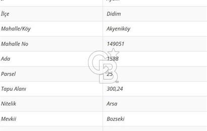 AYDIN DİDİM AKYENİKÖYDE BAFA GÖLÜ MANZARALI SATILIK İMARLI ARSA