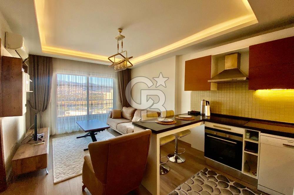 Narova 2. Etap' da Full Eşyalı Havuz Manzaralı Kiralık 1+1 Daire